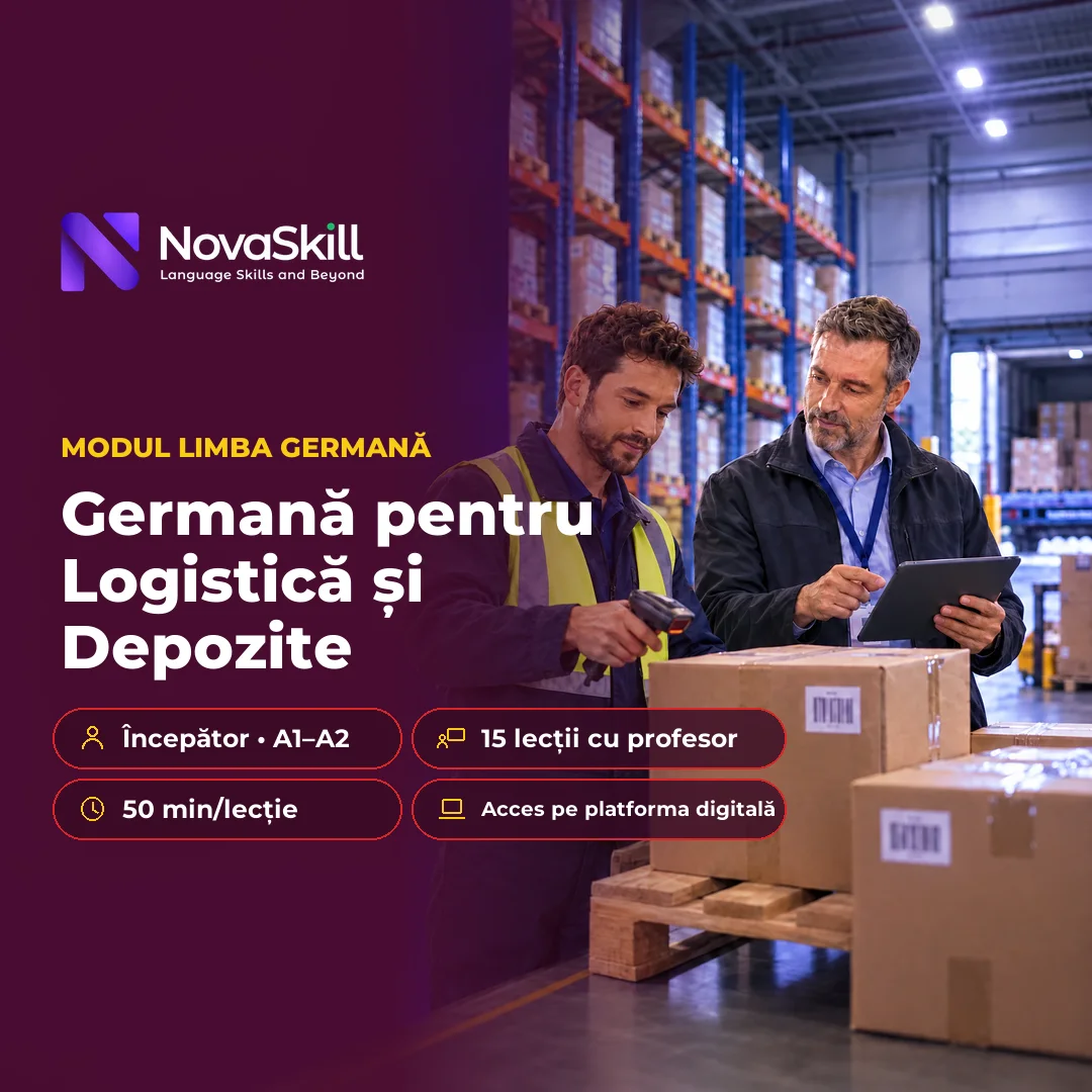 Coperta modulului Germană pentru Logistică și Depozite, nivel A1–A2