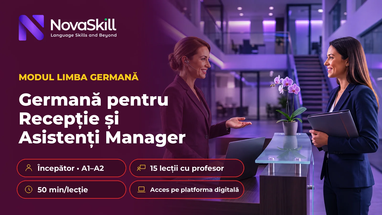 Germană pentru recepție și asistenți manager, A1–A2