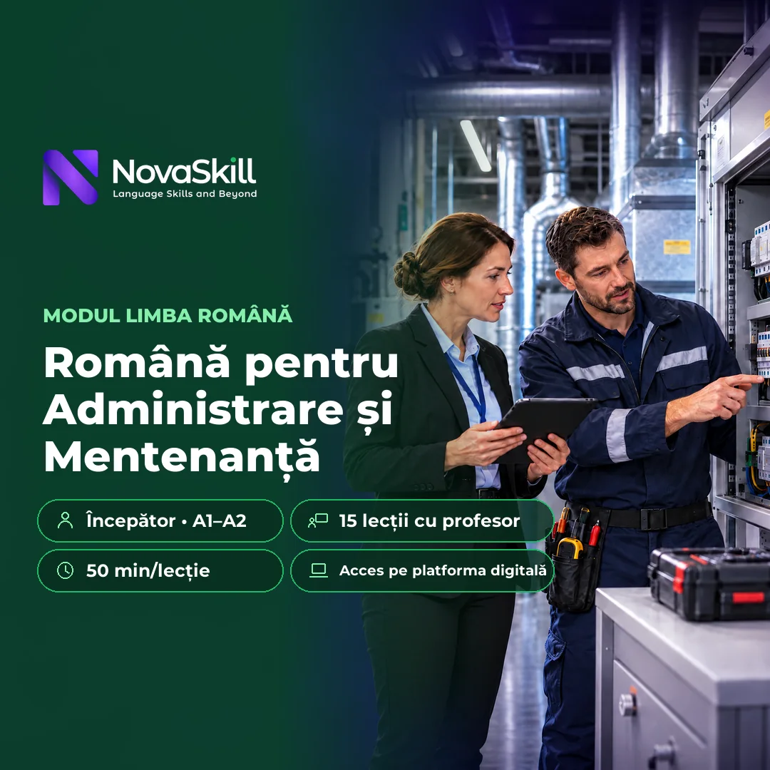 Coperta modulului Română pentru Administrare și Mentenanță, nivel A1–A2