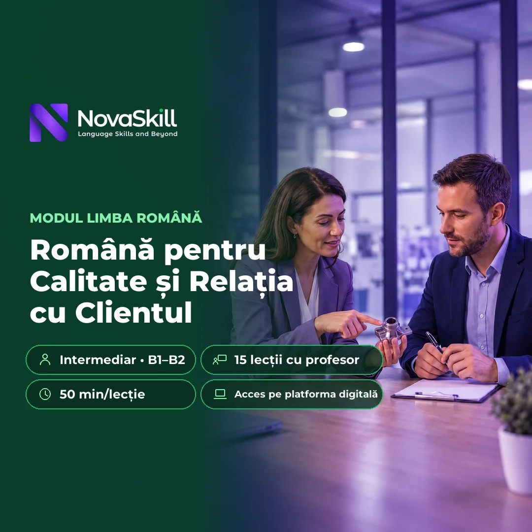 Coperta modulului Română pentru Calitate și Relația cu Clientul, nivel B1–B2