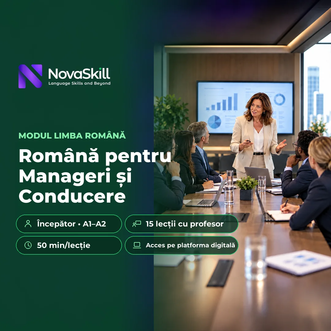 Coperta modulului Română pentru manageri și conducere, nivel A1–A2