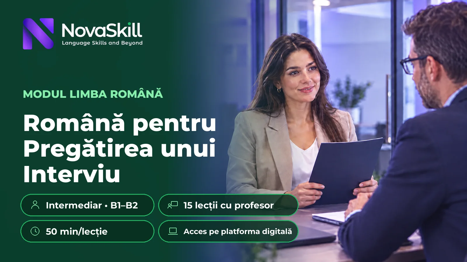 Română pentru pregătirea unui interviu, B1–B2