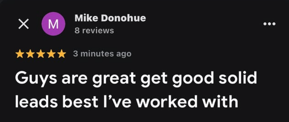 Google review for Intellimark from Mike Donohue