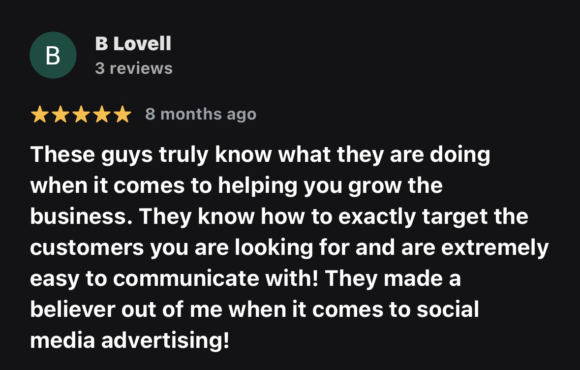 Google review for Intellimark from B Lovell