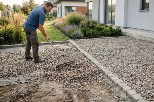 Gravel driveway with shale finish