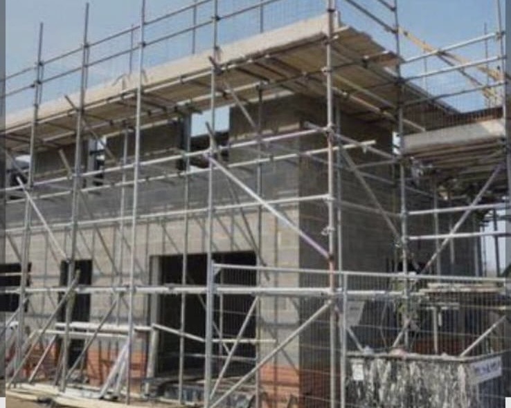 new build housing scaffolding