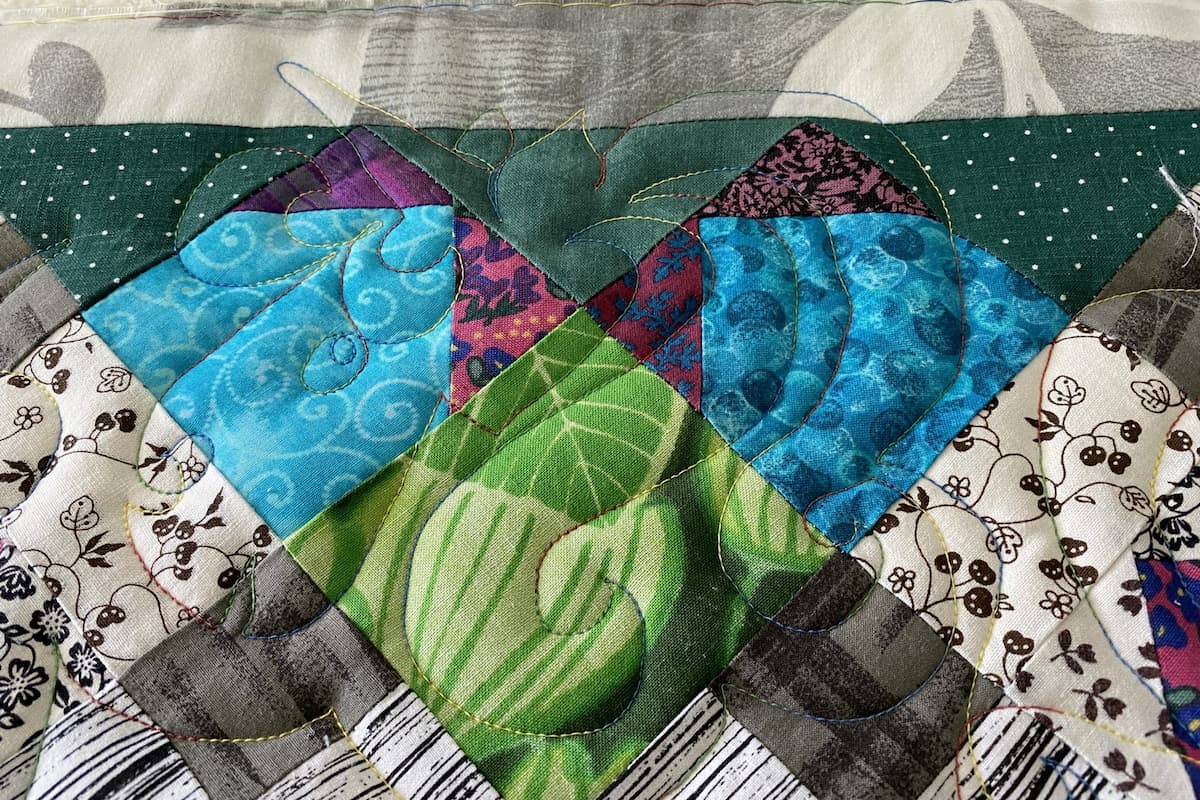 nærbilde av quilting