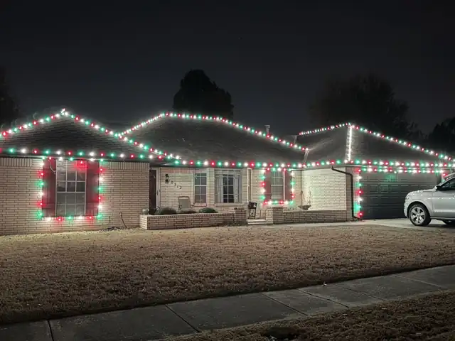 Christmas lights installed by Sanchez Construction