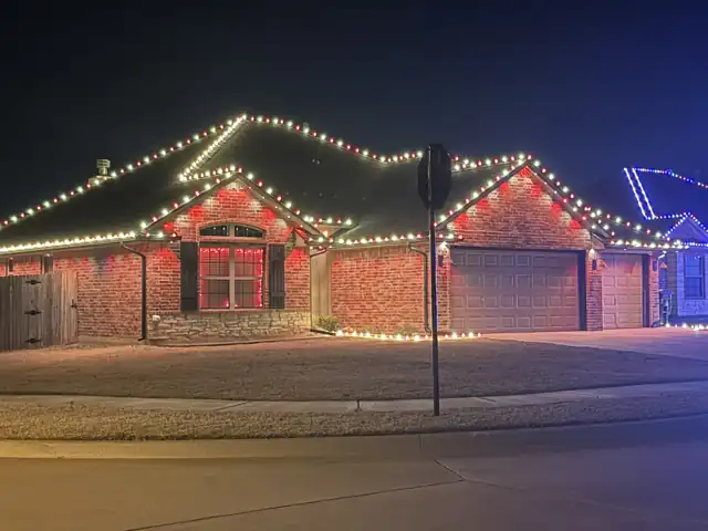 Christmas lights installed by Sanchez Construction