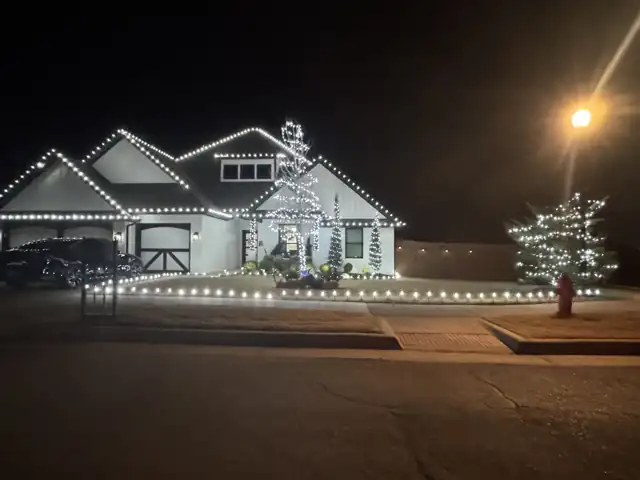 Christmas lights installed by Sanchez Construction
