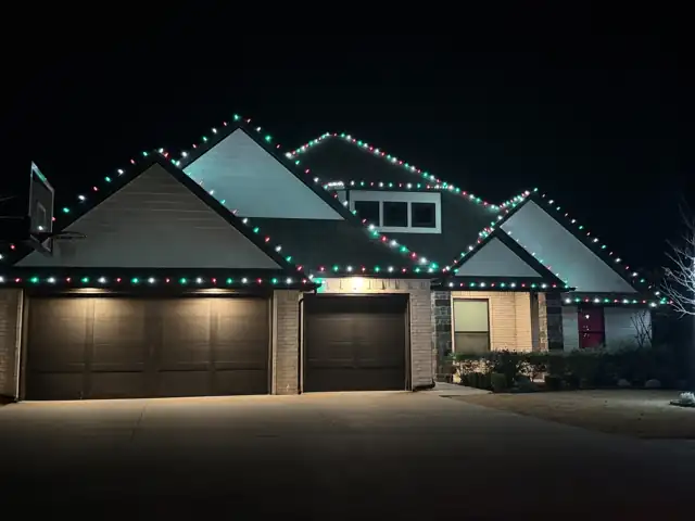 Christmas lights installed by Sanchez Construction