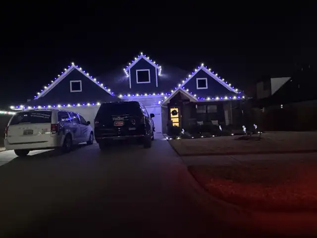 Christmas lights installed by Sanchez Construction