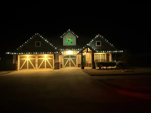 Christmas lights installed by Sanchez Construction