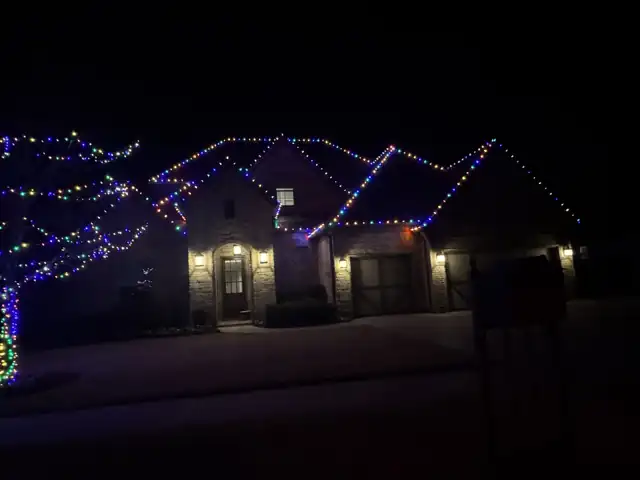 Christmas lights installed by Sanchez Construction