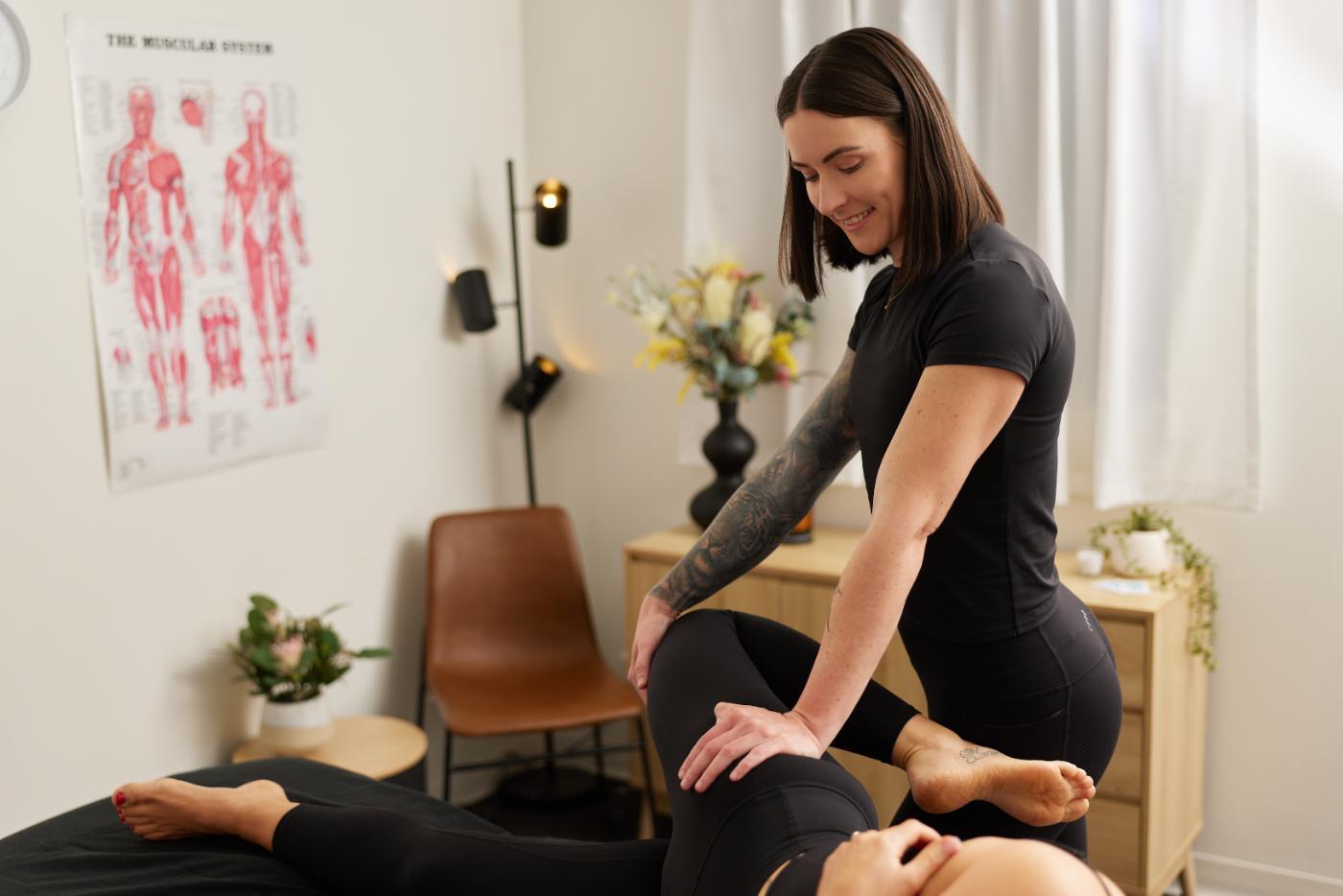 Kat working with a client