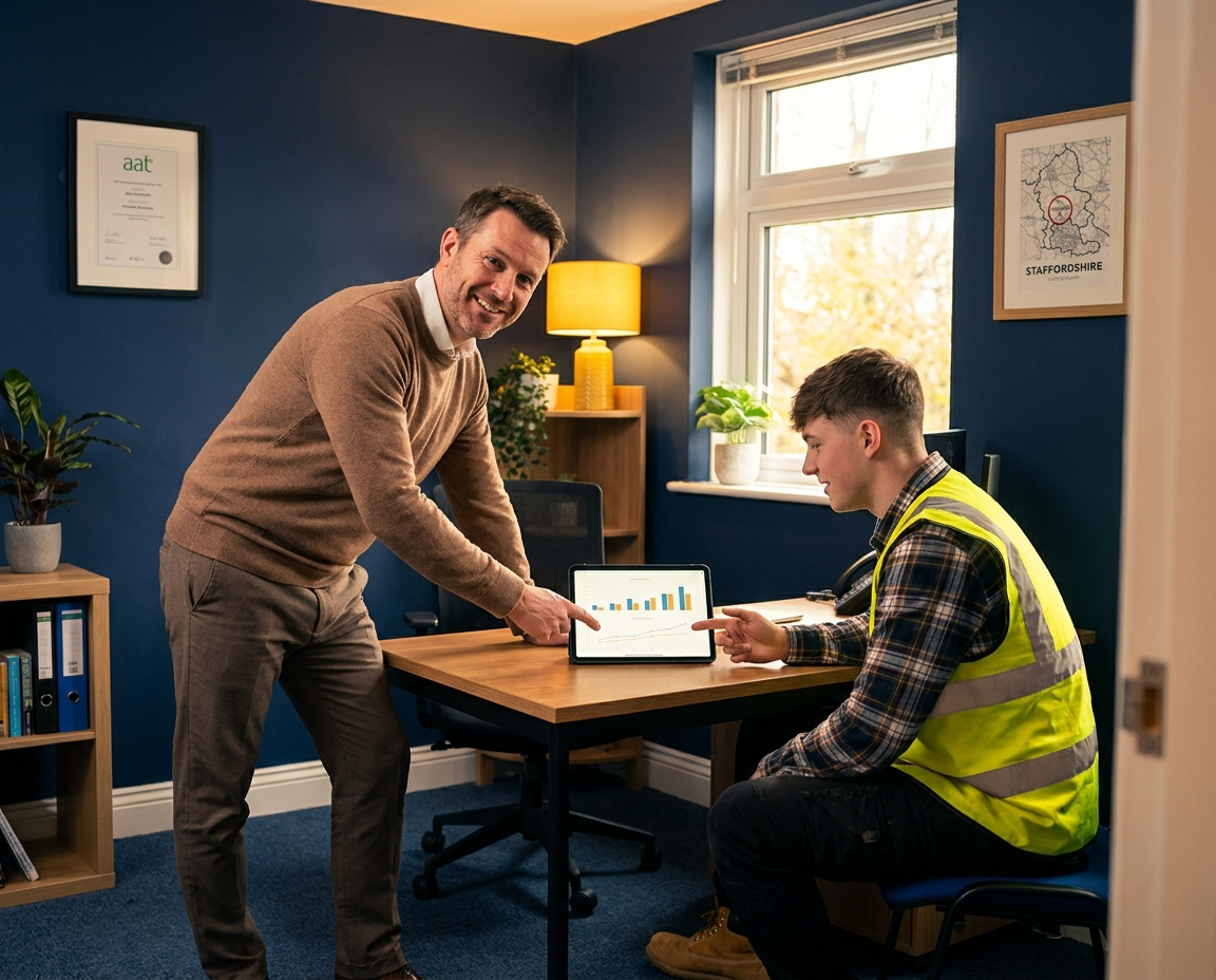 Anchor Accounts and Books accountant working with a Lichfield small business client on their accounts and tax returns