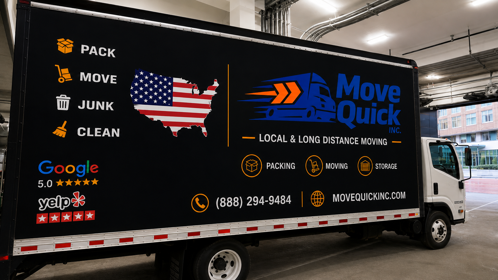 Move Quick Inc. branded moving truck
