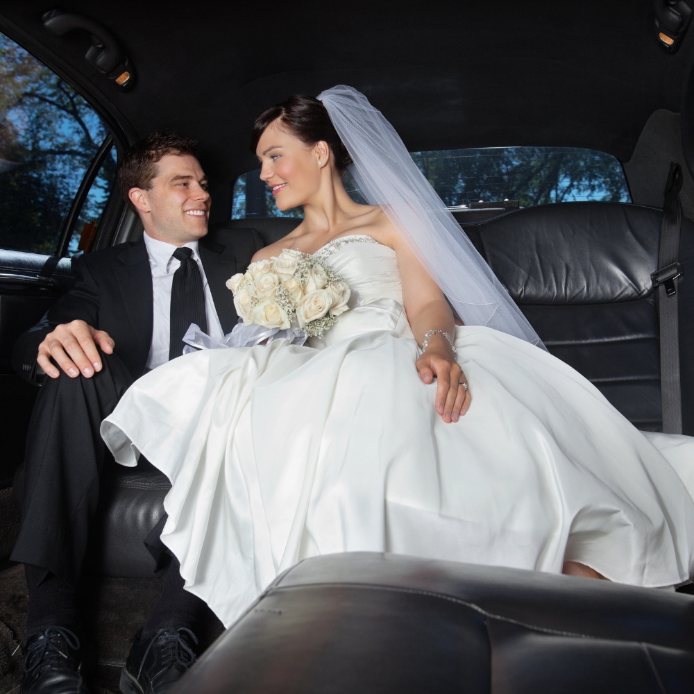 Wedding car service for bride and groom