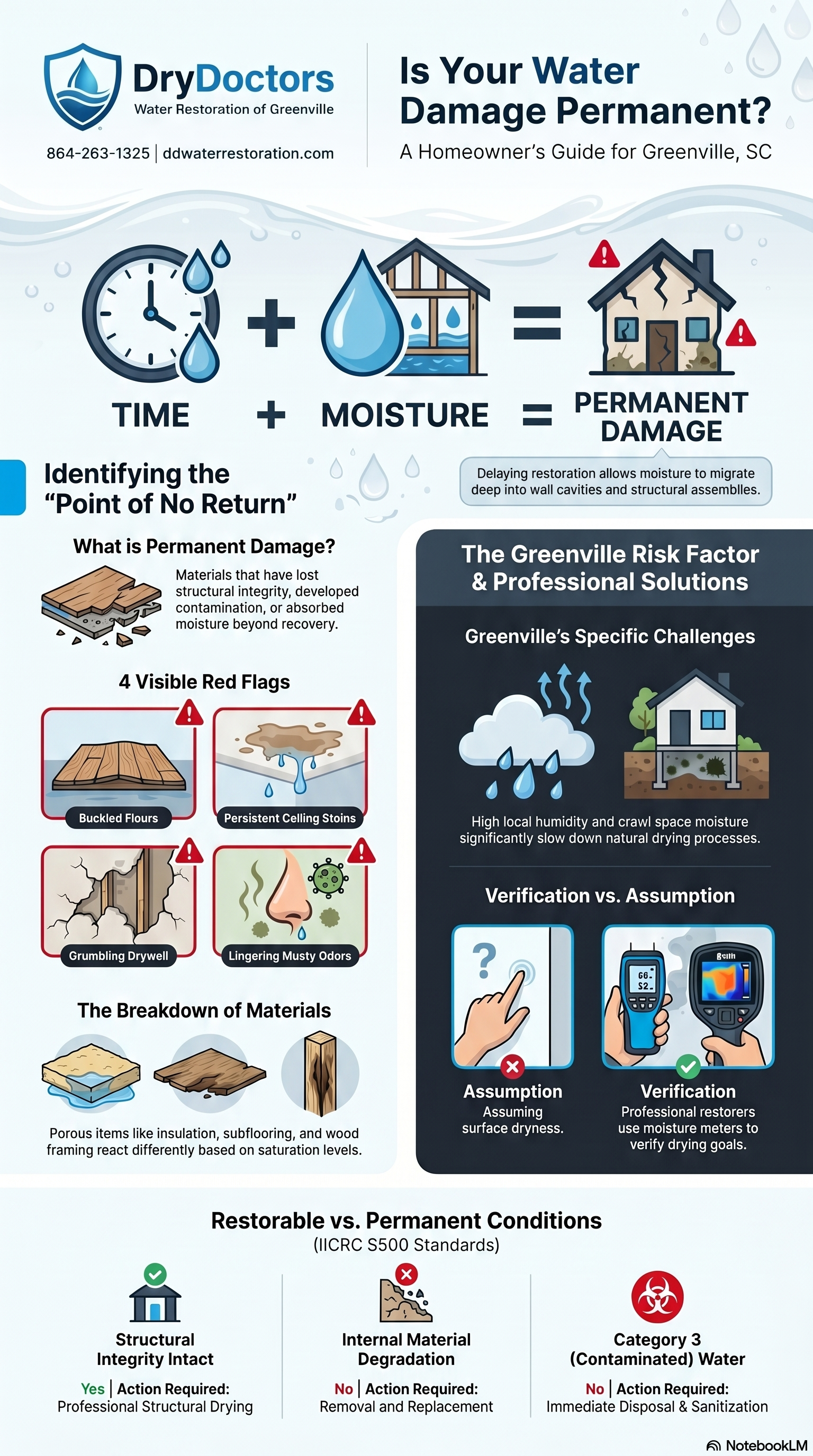 How to Tell If Water Damage Is Permanent in Greenville, SC Infographic