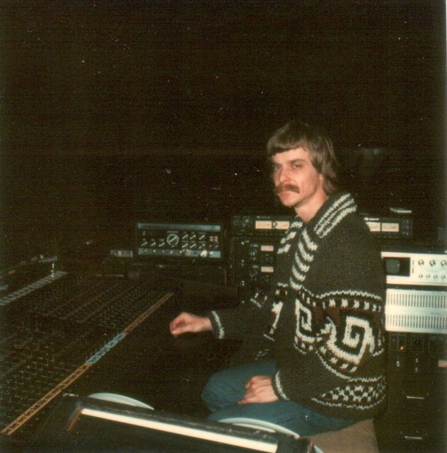 Buford Jones seated at a mixing console during the Linda Ronstadt tours
