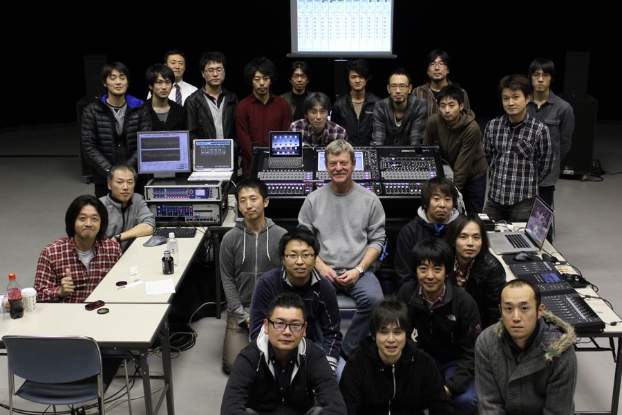 Buford Jones with engineers and students at a Meyer Sound seminar in Japan
