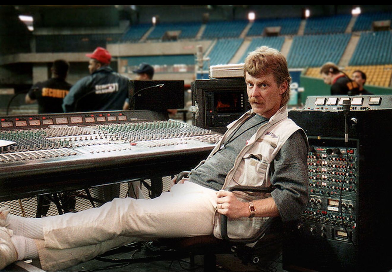 Buford Jones at a front-of-house console in a stadium