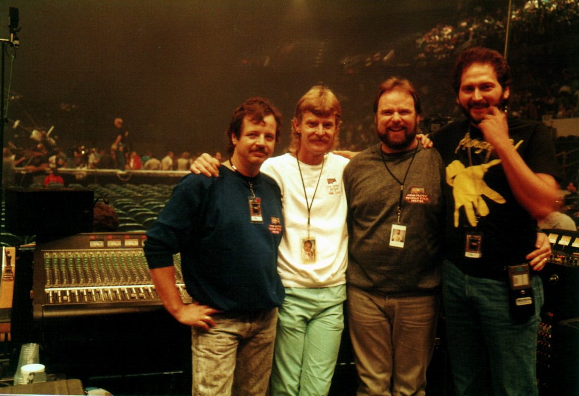 Buford Jones with the crew at the front-of-house console