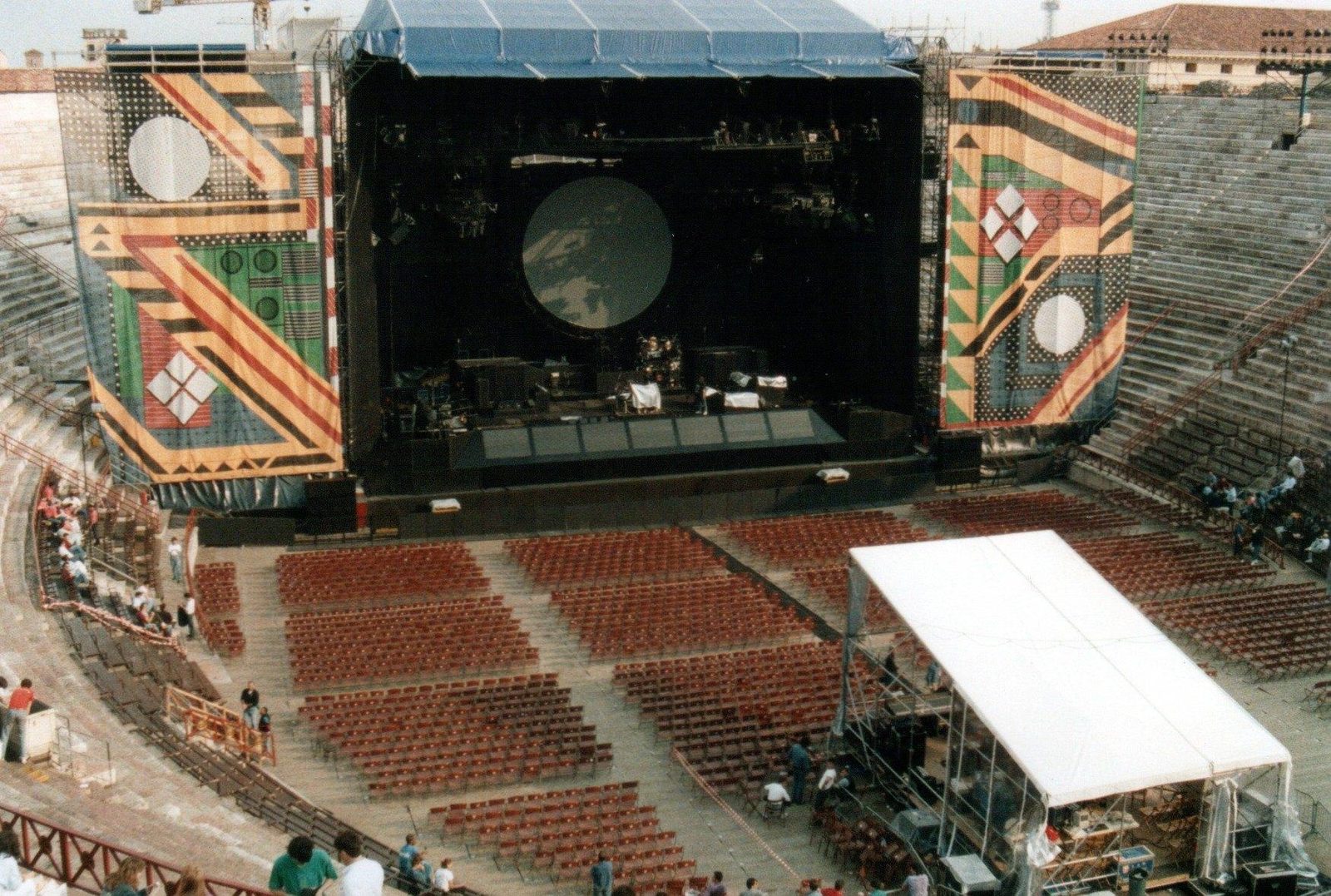 The Pink Floyd stage prepared in Verona, Italy