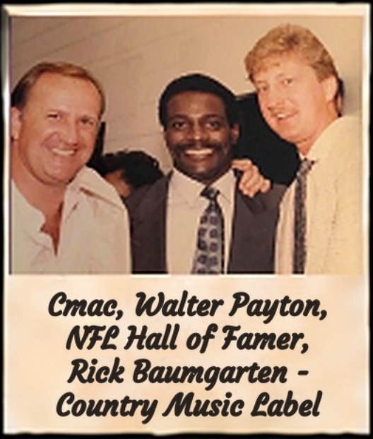 Charlie Mac with Walter Payton and Rick Baumgarten