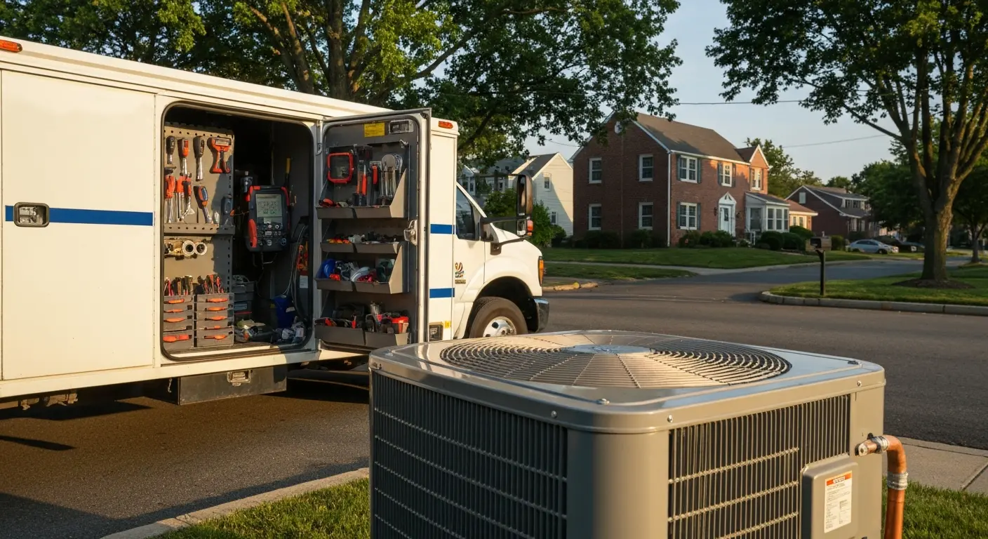 Emergency HVAC repair truck