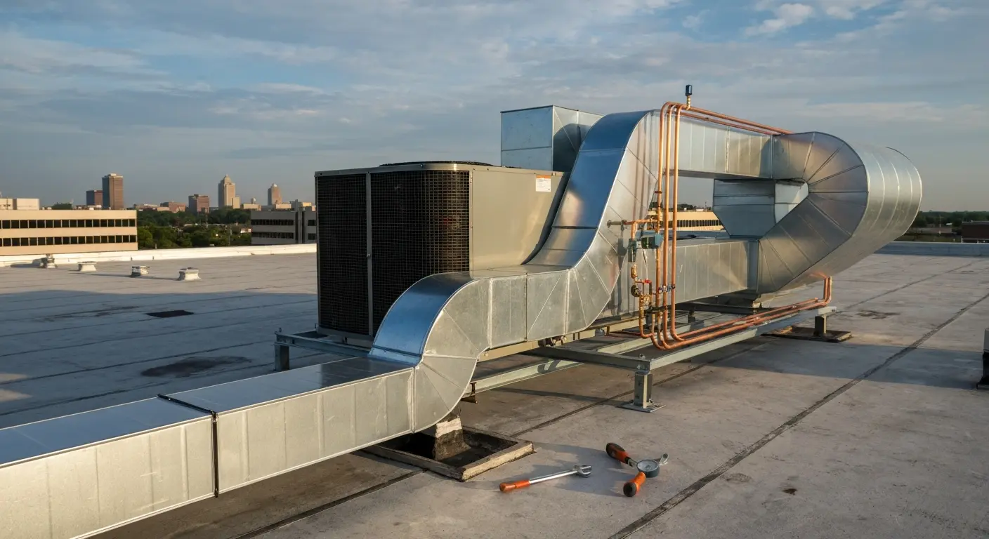 Commercial HVAC installation