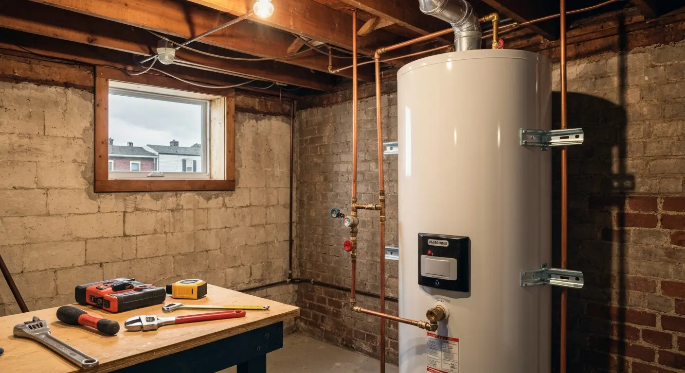 Tank water heater installation