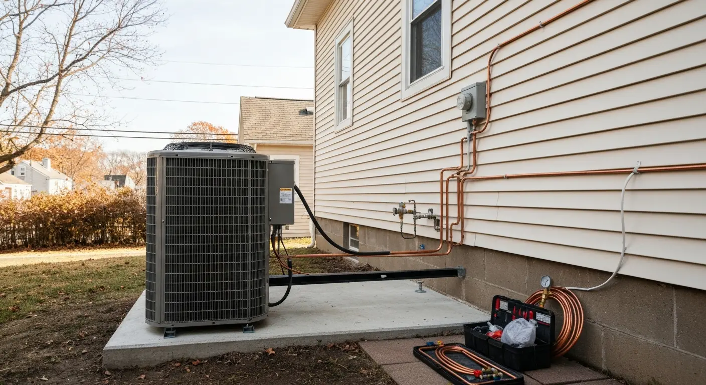 Residential heat pump installation