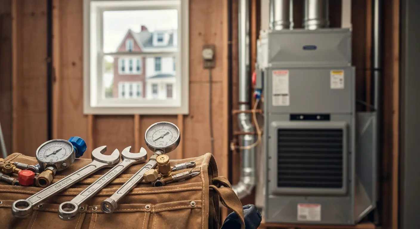 Emergency HVAC repair technician