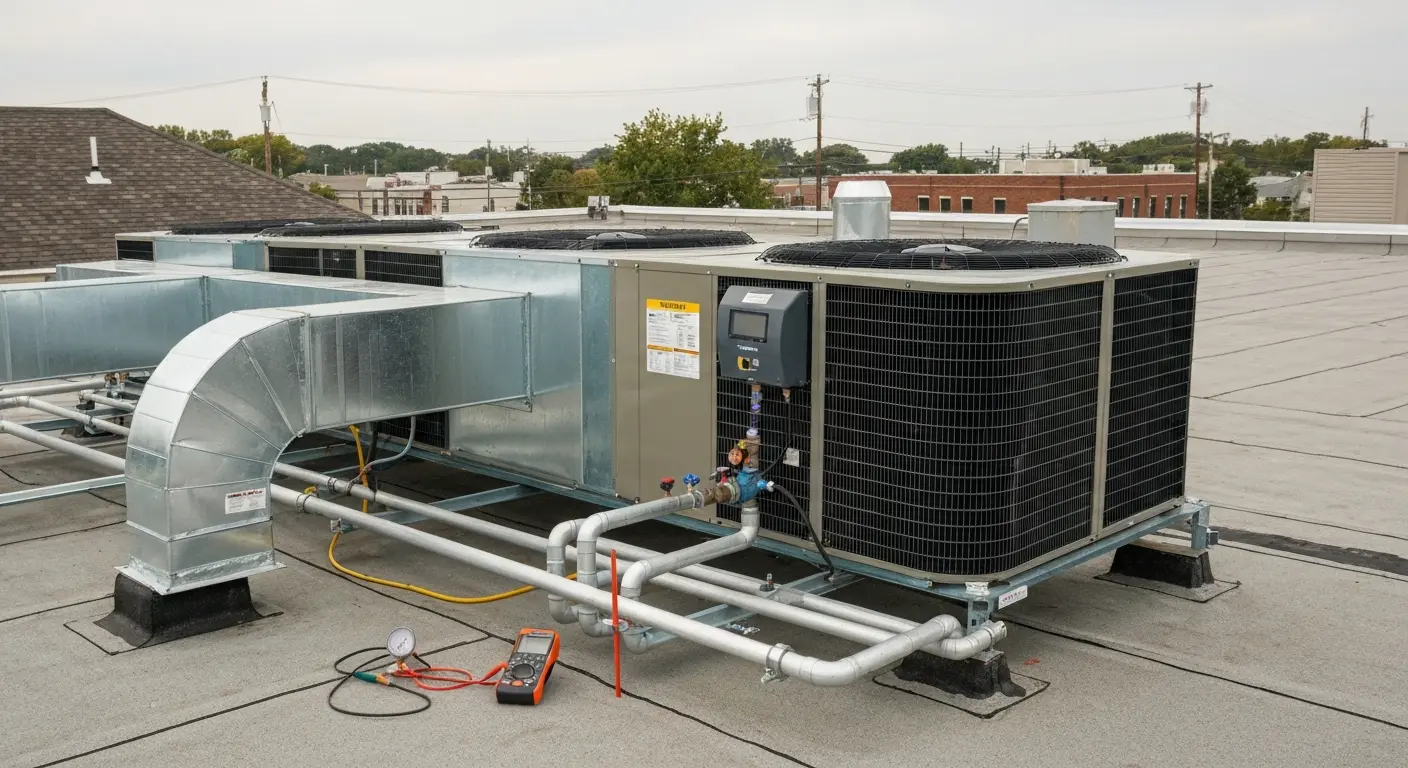 Commercial HVAC maintenance work