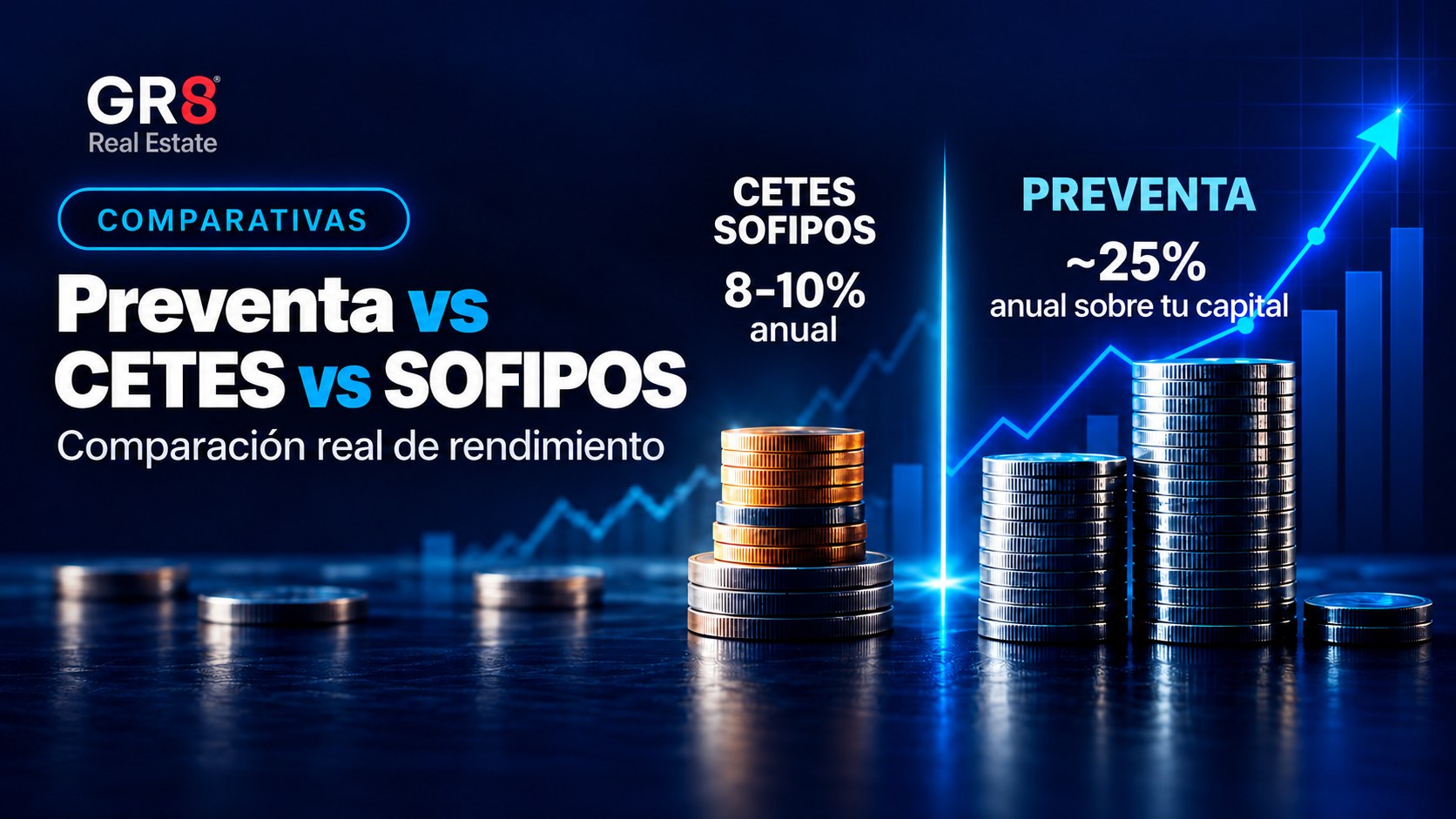 Preventa vs CETES vs SOFIPOS: comparación real de rendimiento
