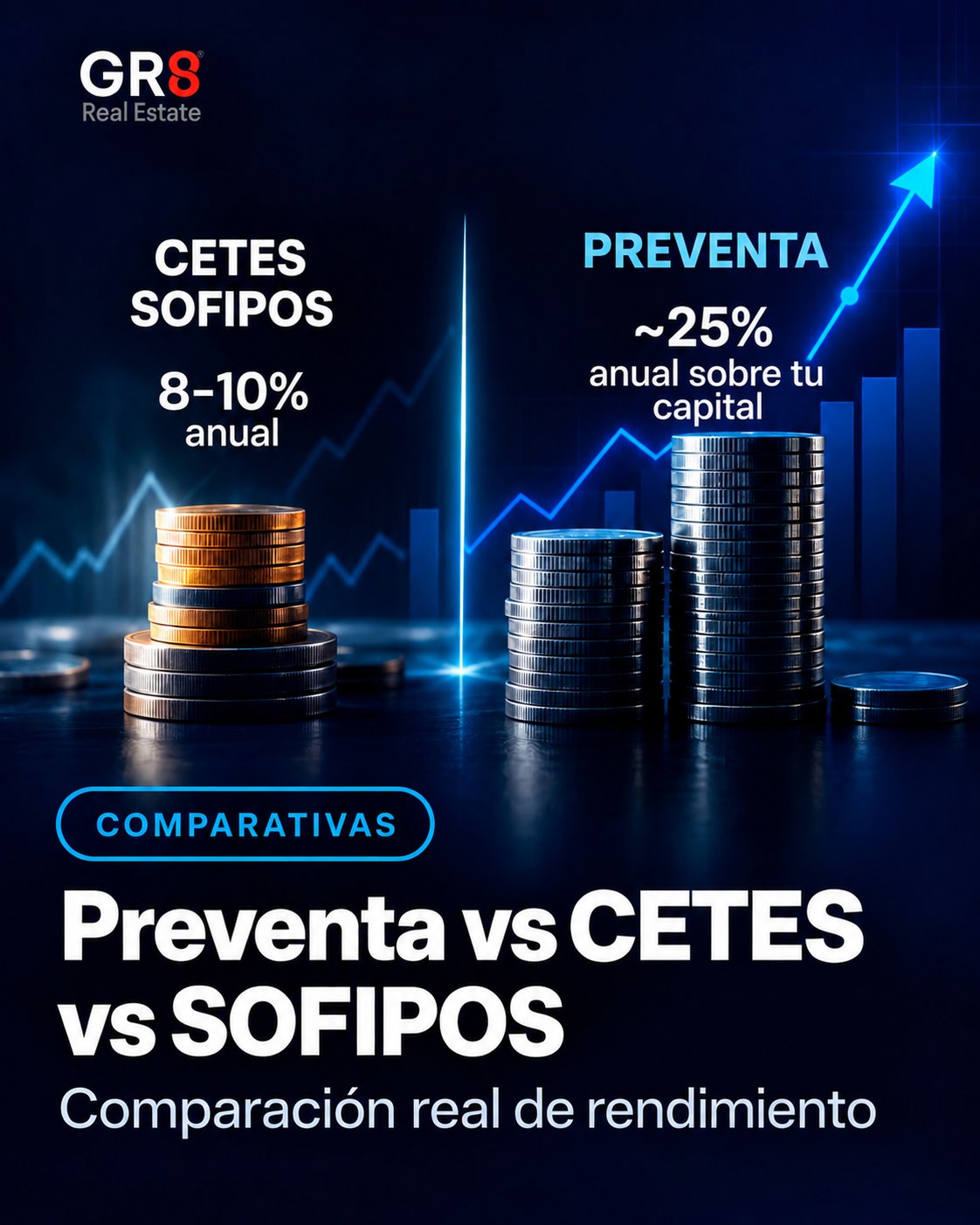 Preventa vs CETES vs SOFIPOS: comparación real de rendimiento