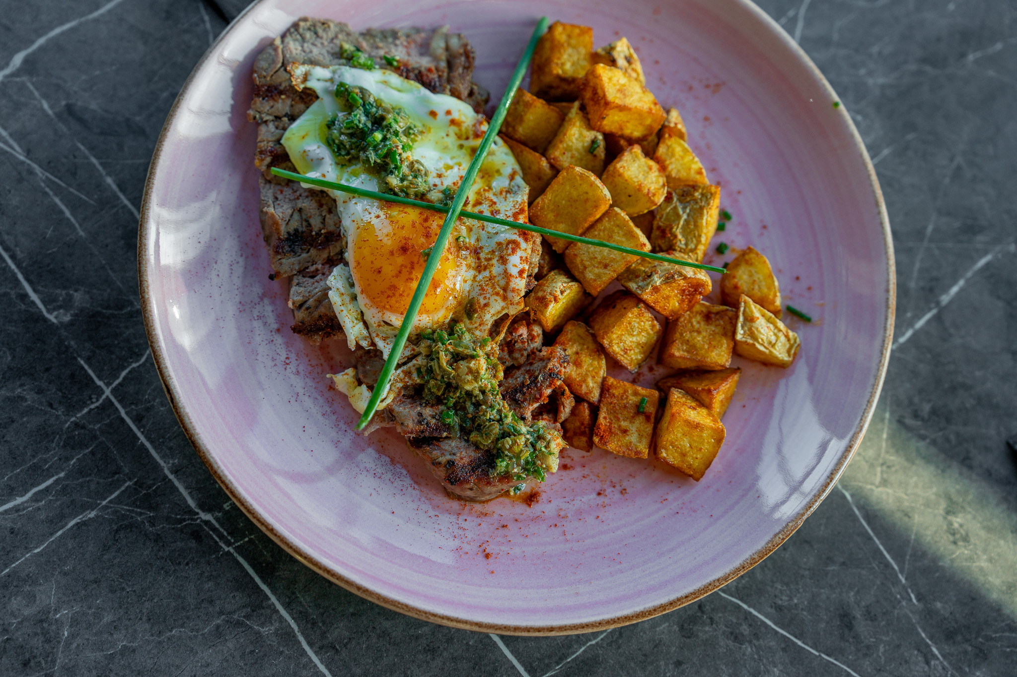 A brunch plate at 3Sixty