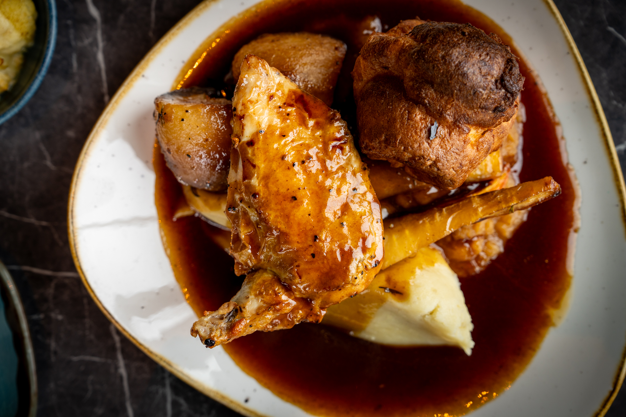 Sunday roast meats being carved at 3Sixty