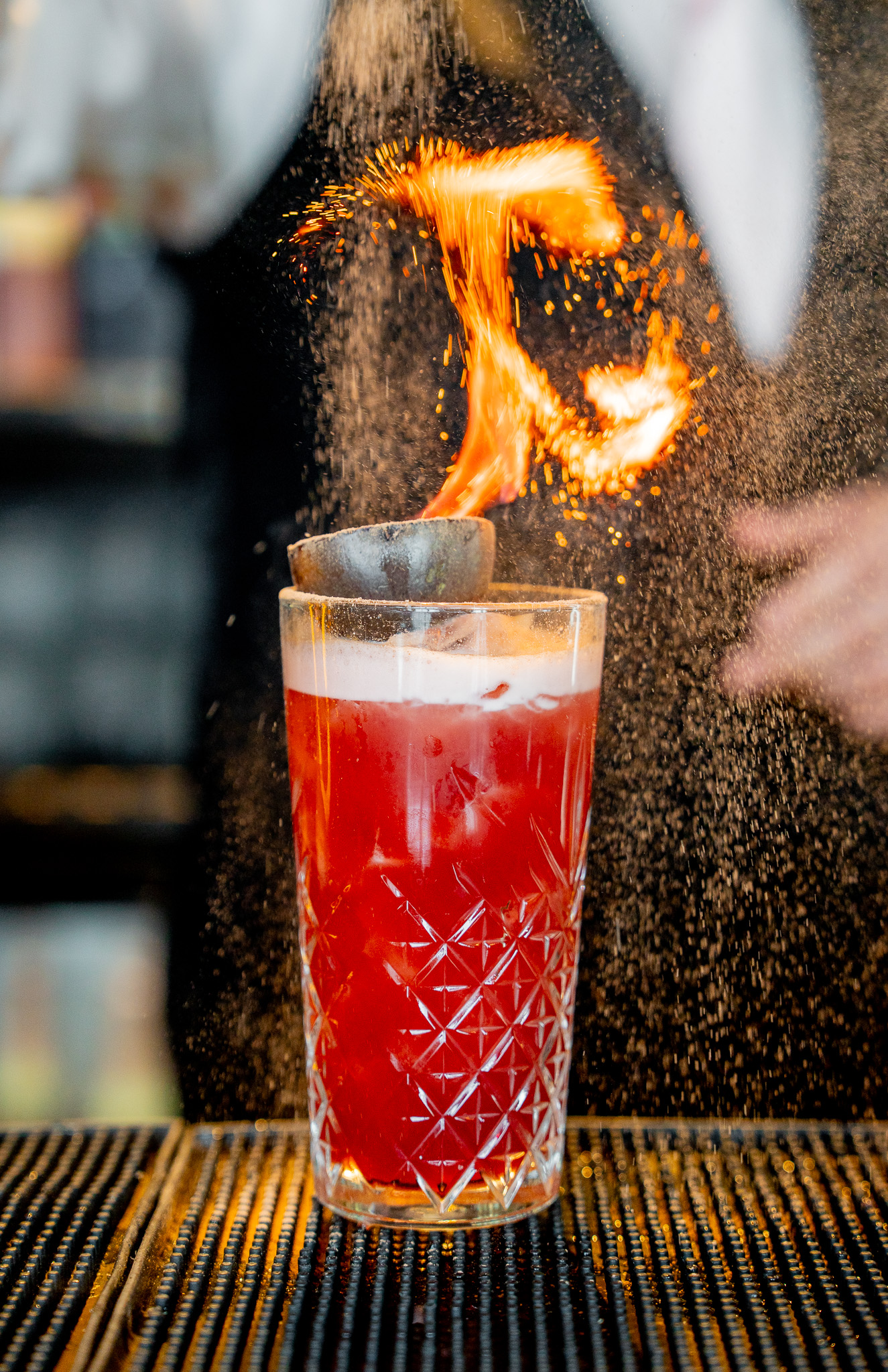 Signature cocktails against the Newcastle skyline