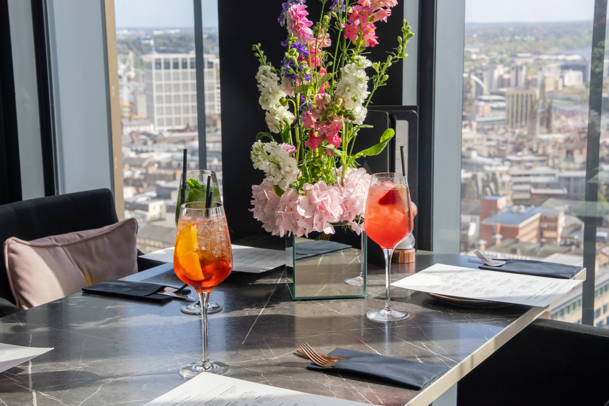 A cocktail being poured at 3Sixty