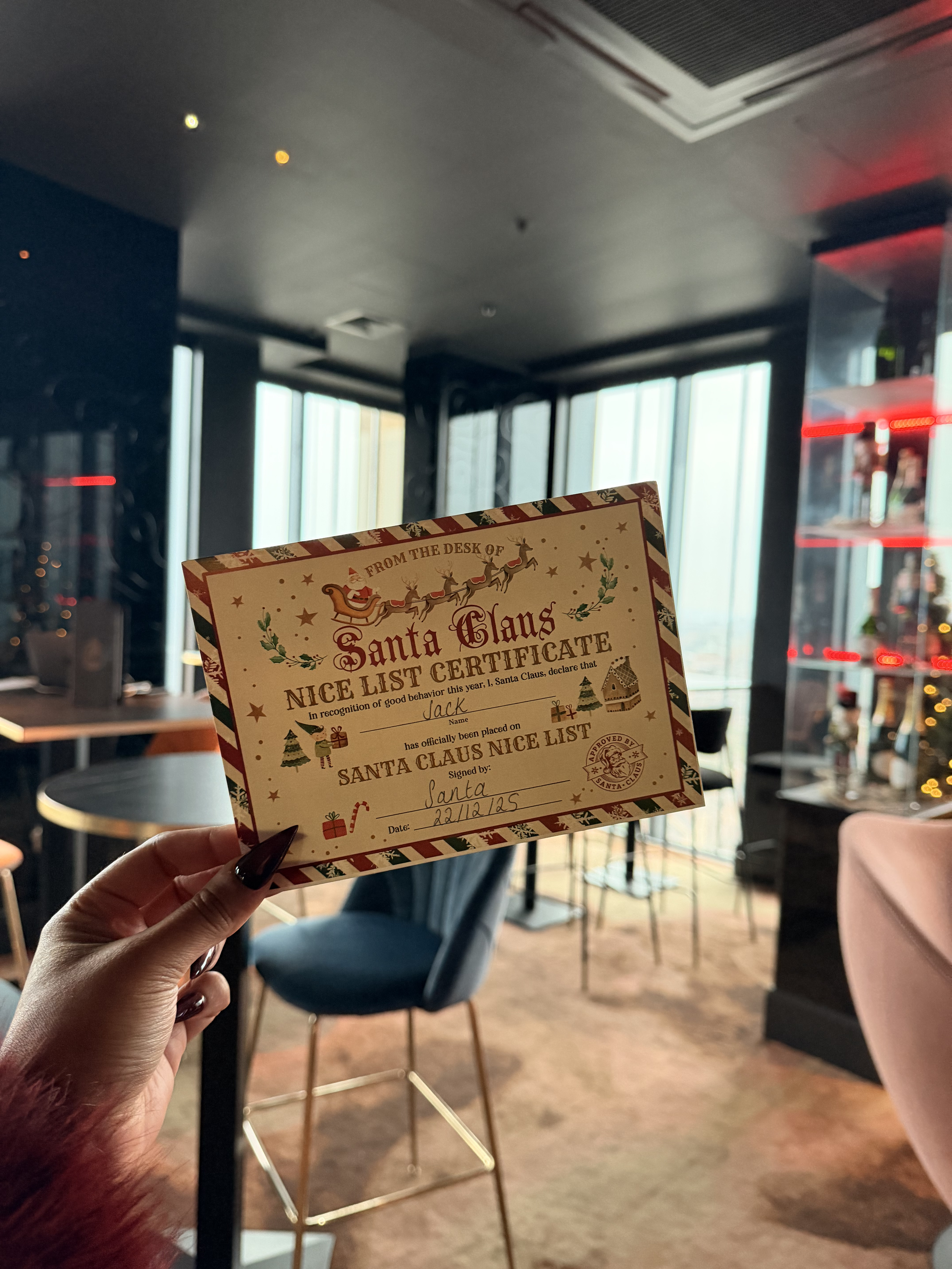 Christmas events at 3Sixty with the Newcastle skyline