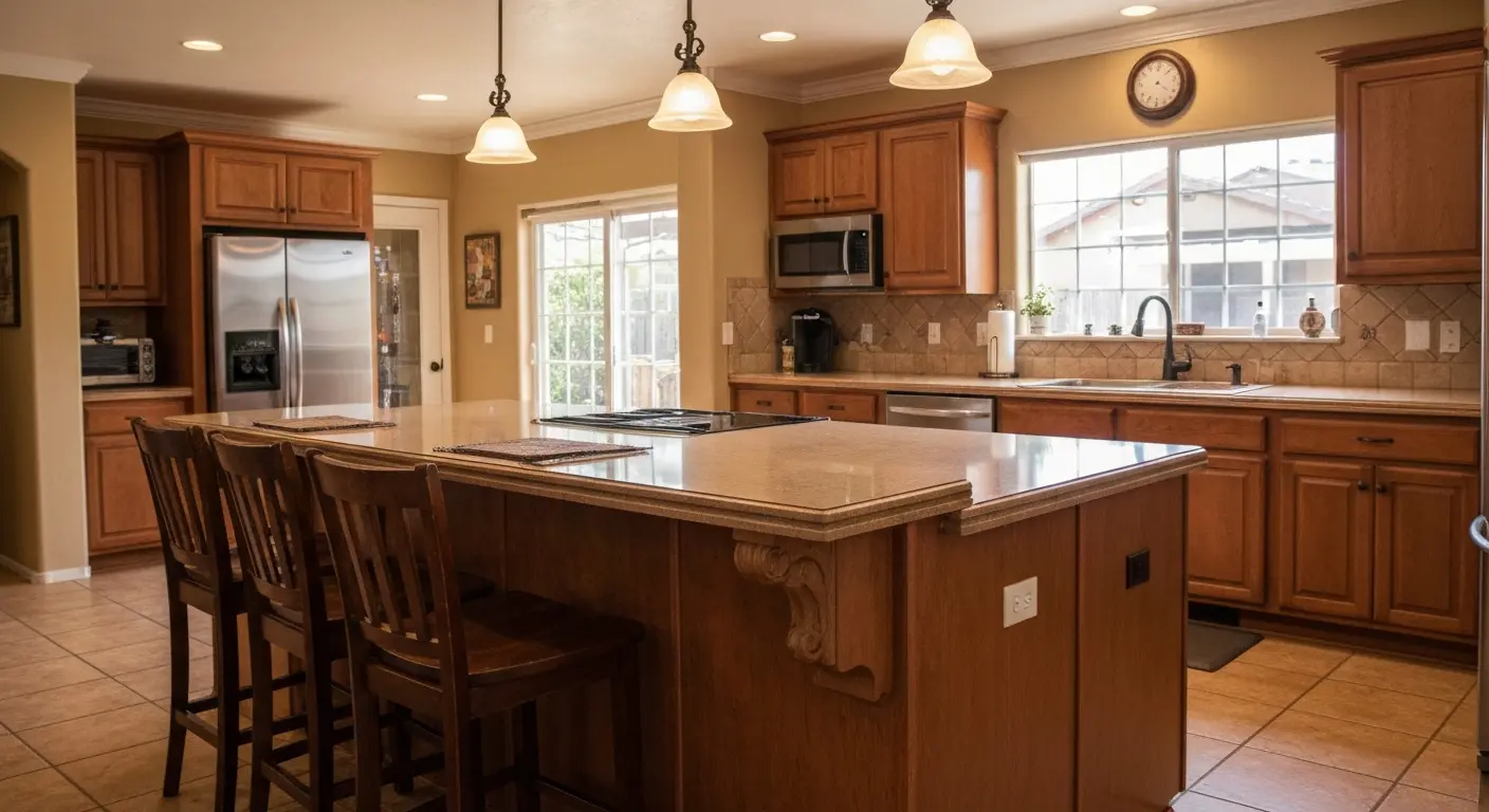 Kitchen island with seating