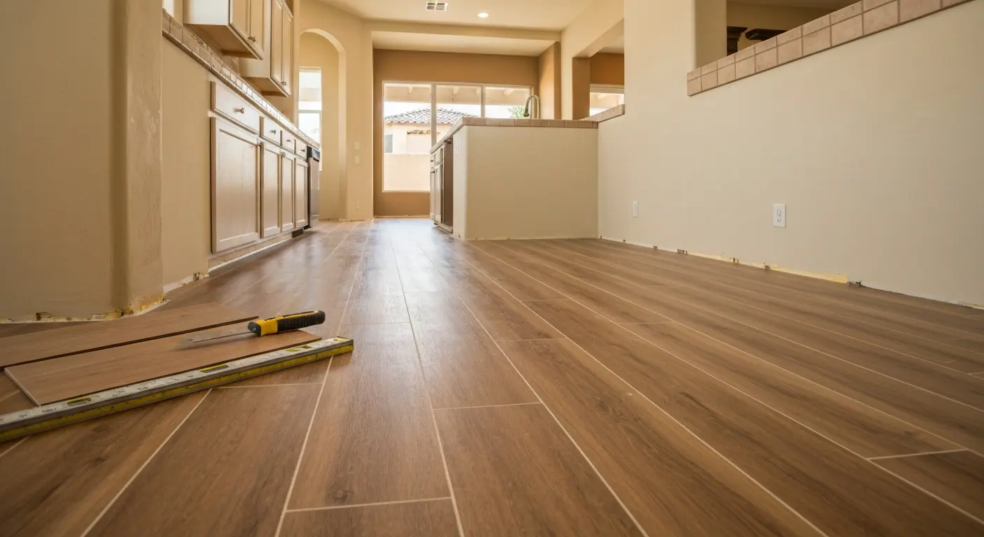 Kitchen LVT flooring installation