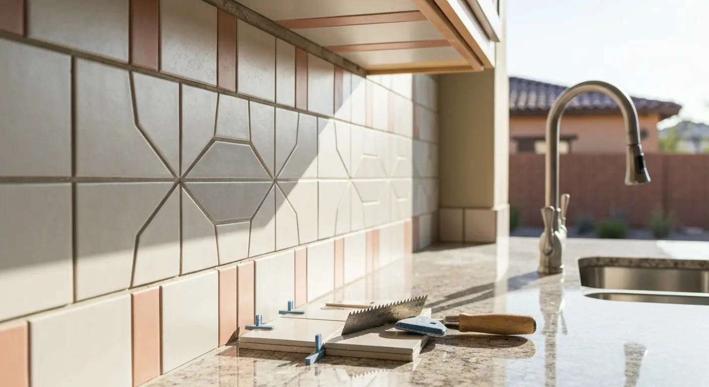 Tile backsplash installation