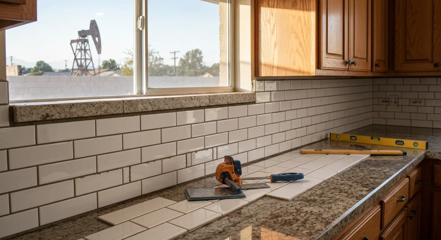 Kitchen tile installation