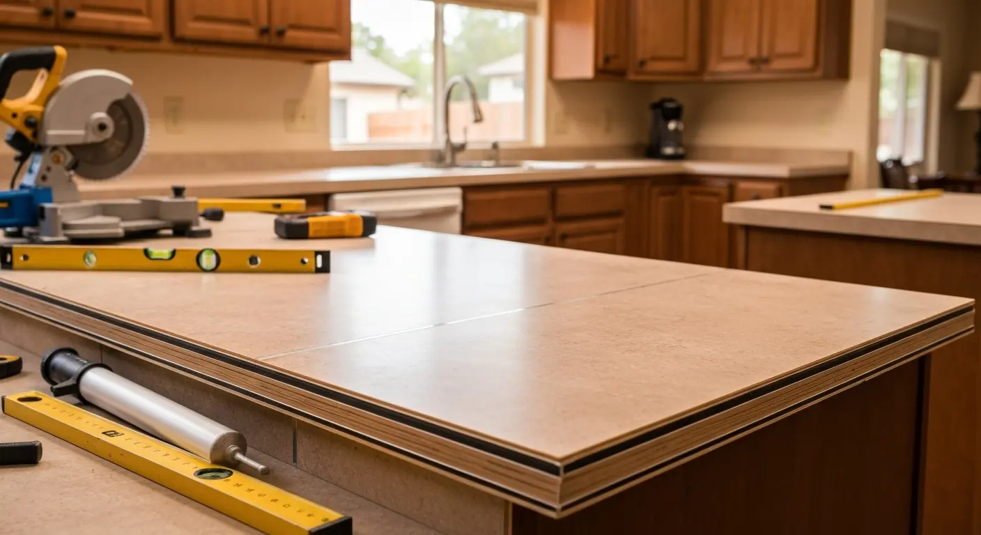 Laminate countertop installation