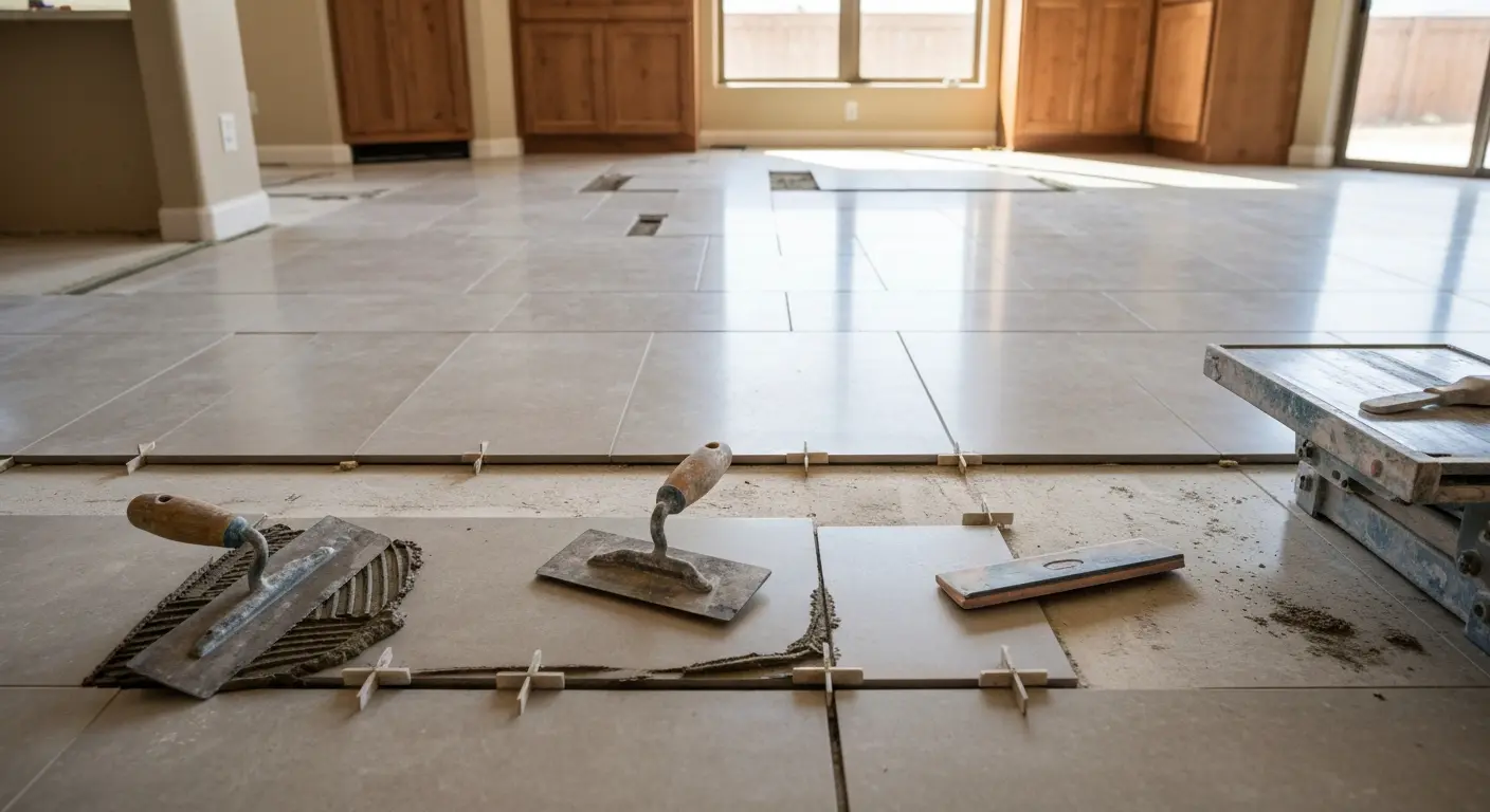 Tile flooring installation
