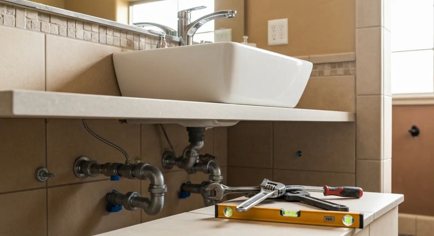 Bathroom vanity installation