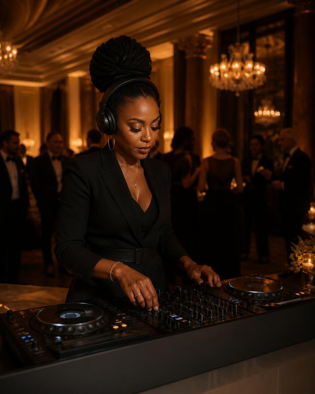 Professional DJ performing at an upscale event